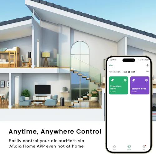 Miniatura 8 de Afloia Purificadores de aire para dormitorio, hogar, habitación grande, Wi-Fi de 2.4 GHz, filtro inteligente 3 en 1, purificadores de aire para Negro