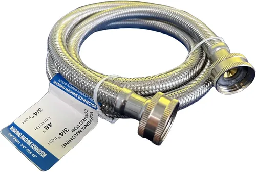 Miniatura 5 de EZ-Fluid Manguera de suministro para lavadora portátil de 72 pulgadas, manguera de electrodomésticos, trenzado de acero inoxidable a prueba