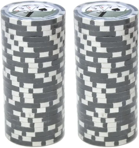 Miniatura 2 de Brybelly Yin Yang Poker Chip - Compuesto de arcilla pesada de 0.49 oz, paquete de 50 blanco ($1 White)
