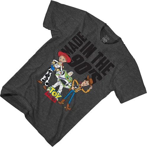 Miniatura 3 de Disney Toy Story Pizza Planet Alien Japanese Kanji Graphic Camiseta para hombre, Parte delantera y trasera negra.