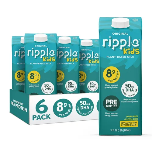 Miniatura 14 de Ripple Leche no láctea, original, leche vegana con proteína de guisante de 0.28 oz, cartones de porción individual estables para llevar, sin OMG, a