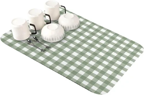 Miniatura 10 de Tapete escurridor de platos Nautical Seaside, color beige aguamarina, 12 x 16 pulgadas, absorbente, antideslizante, para encimera de cocina y Playa