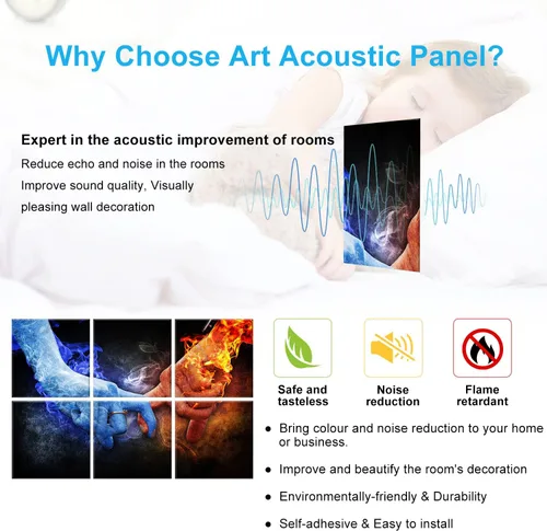 Miniatura 9 de JBER Art Acoustic Panels, 72×48 Inches Acoustical Wall Panels, Sound Absorbing Wall Art, Decorative Acoustic Panels, Soundproof Wall Panels for LOVE