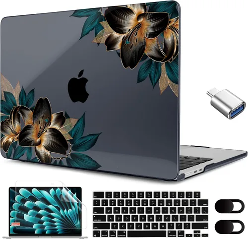 Miniatura 48 de MEEgoodo Funda para MacBook Air M5/M4/M3/M2 de 15 pulgadas 2026 2025 2024 2023, funda compatible con el modelo (A3448/A3241/A3114/A2941)