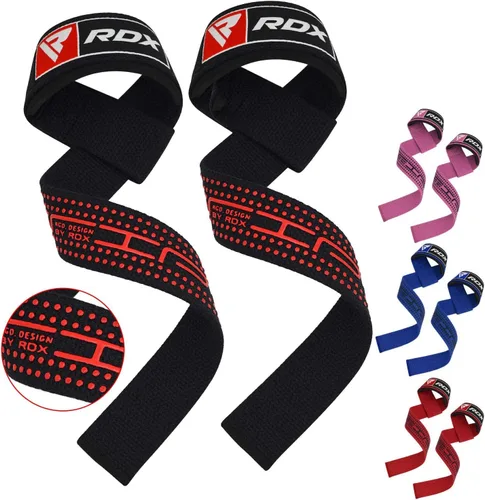 Miniatura 8 de RDX - Correas de elevación para levantamiento de pesas – Correa de muñeca de gimnasio resistente 100% algodón con acolchado de neopreno de 5 mm