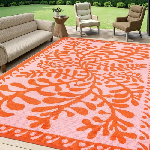 Miniatura 13 de Anidaroel Alfombras de exterior de 6 x 9 pies para patios, impermeables, reversibles, de plástico tropical, alfombra de campamento, alfombra grande
