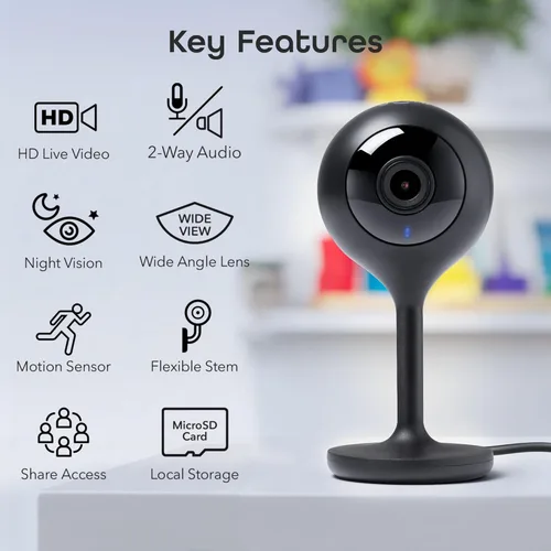 Miniatura 2 de Geeni - 2 cámaras inteligentes de seguridad/vigilancia LOOK para interiores, 1080p HD, con conversación de 2 vías y detección de movimiento