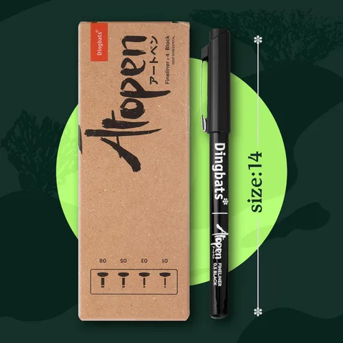 Miniatura 3 de Dingbats Atopen - Juego de 4 rotuladores de punta fina - 01 03 05 08 Negro
