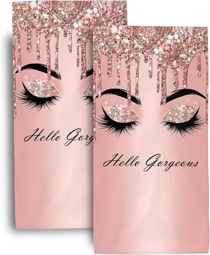 Miniatura 16 de Hello Gorgeous - Juego de 2 toallas de mano decorativas para baño, hogar, hotel, spa, gimnasio, yoga, 14 x 28 pulgadas Morado