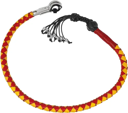Miniatura 13 de Biker Whip - Látigo para motocicleta de 36 pulgadas, accesorios de manillar para motocicleta, látigos trenzados de cuero genuino para motocicletas