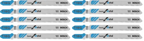 Miniatura 7 de Bosch T118G 5 piezas 3-5/8 pulgadas 36 TPI Basic para hojas de sierra caladora de metal con vástago en T