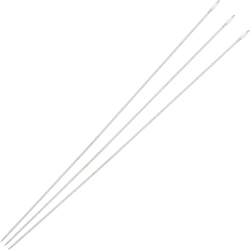 Miniatura 6 de uxcell 25 agujas de abalorios finas, finas, largas, rectas, para bordar, de acero inoxidable, 2.83 pulgadas