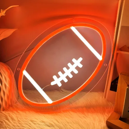 Miniatura 20 de Letrero de neón de baloncesto, 9.84 x 9.84 pulgadas, luz de neón LED de baloncesto, alimentado por USB con interruptor regulable, letrero LED