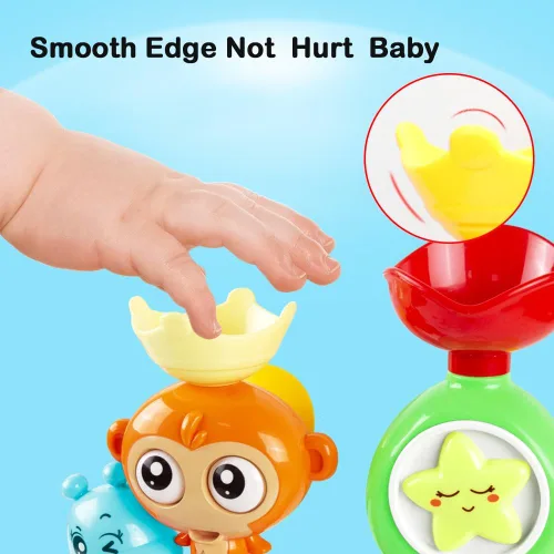 Miniatura 5 de G-WACK Juguetes de baño para niños pequeños de 1, 2 y 3 años, juguetes de agua para tina de bebé recién nacido, juguetes de agua interactivos