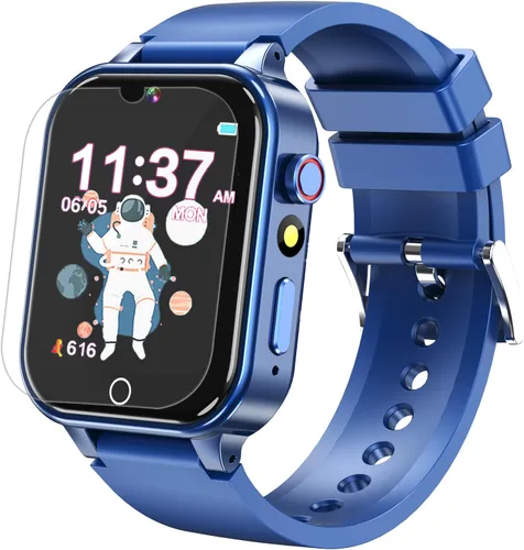Goodatech Reloj Inteligente para Niños de 4-12 Años Niños Niñas, 26 Juegos de Rompecabezas, Cámara, Reproductor de Video y Música, Podómetro,
