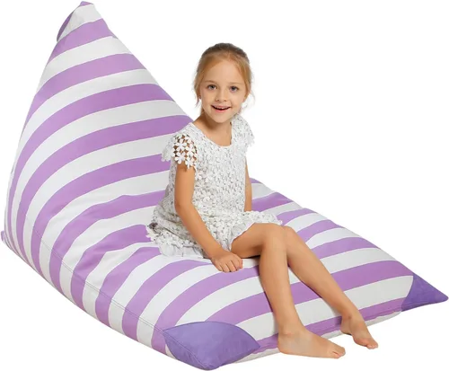 Miniatura 19 de Aubliss Funda para puf de almacenamiento de animales de peluche, 50 x 35 pulgadas, puff de terciopelo extra grande para niños y adultos, con Velvet