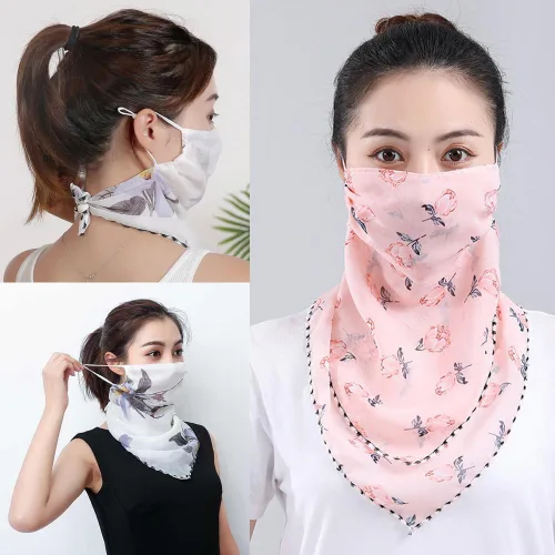 Miniatura 4 de Paquete de 2 bufandas con protección UV para el sol de verano con diseños para mujer, polaina refrescante para el cuello con bucles para las orejas