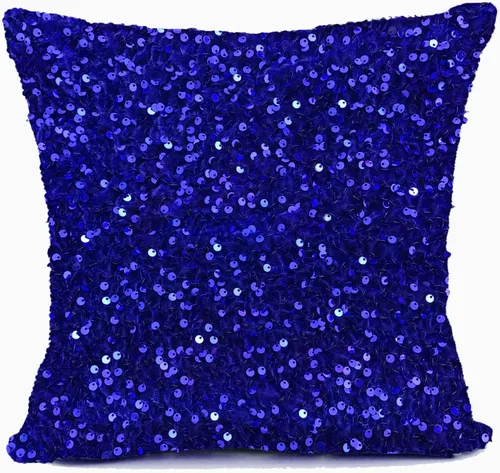Miniatura 6 de The Yard - Tela de lentejuelas azules de 1 yarda, tela elástica de lentejuelas, tela de tapicería azul real brillante para coser, tela de punto