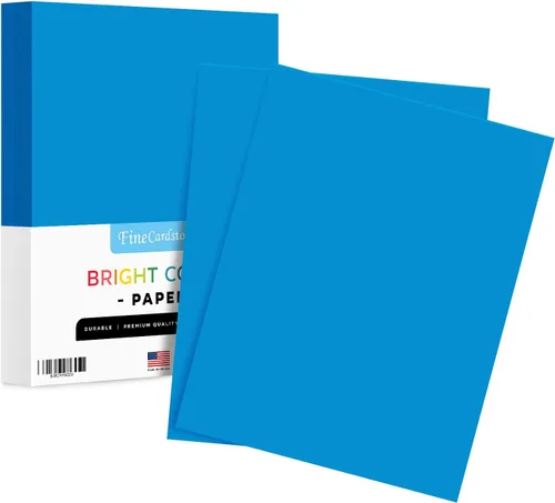 Papel de color azul brillante liso de 8.5 x 11 pulgadas, para la escuela, la oficina y el hogar, manualidades navideñas, artes y manualidades, sin