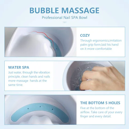 Miniatura 4 de Cuenco eléctrico de remojo de uñas de burbujas, cuenco de mano de manicura, masaje de spa de chorro de agua, máquina de manicura relajante