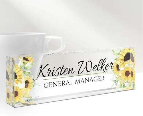 Miniatura 10 de Placa de Nombre Personalizada para Escritorio, Placas de Nombre Personalizadas para Escritorios, Placa de Nombre Personalizada de Acrílico