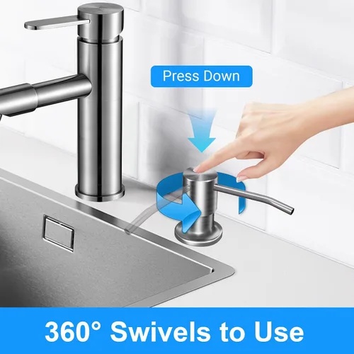 Miniatura 2 de Dispensador de jabón para fregadero de cocina, dispensador de jabón para fregadero, kit de tubo de extensión de 47 pulgadas, bomba dispensadora