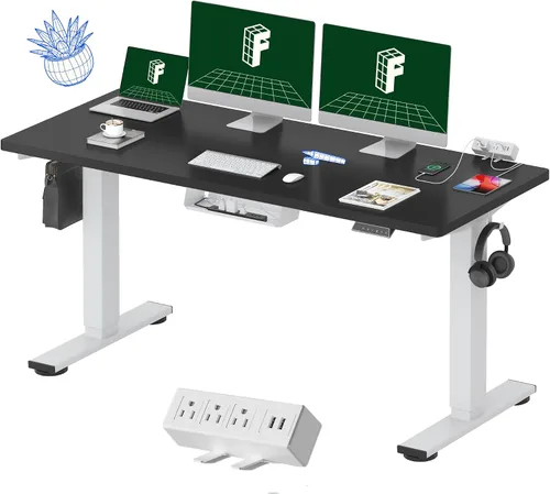 Miniatura 41 de FLEXISPOT EN2 Escritorio de pie de una pieza completa con regleta de alimentación de abrazadera, escritorio eléctrico de altura ajustable de 40 x 24