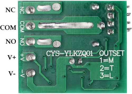 Miniatura 4 de Interruptor de control remoto inalámbrico RF para sistema de control de acceso de puerta 433MHz Voltaje de entrada de 1 canal 12V DC Abridores