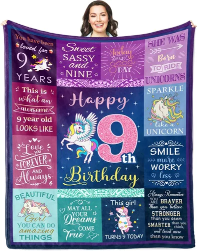 Miniatura 15 de Solzien Manta de regalo de cumpleaños para niño de 1 año, 50 x 40 pulgadas, regalos para hijo de un año, sobrino/nieto, decoraciones de primer