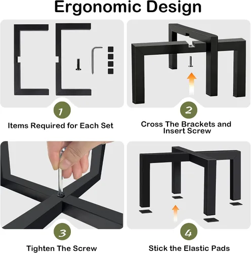 Miniatura 7 de Paquete de 2 soportes metálicos de 10 pulgadas para interiores y exteriores, taburetes resistentes para interiores, soportes modernos de mediados