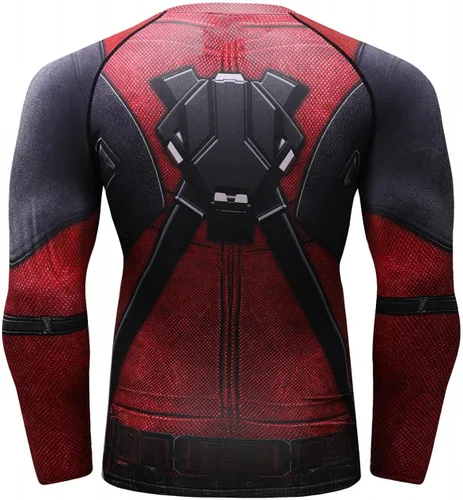 Miniatura 2 de Red Plume Camiseta deportiva de compresión de manga larga para hombre, ajuste delgado, para entrenamiento, para correr, camiseta de rendimiento