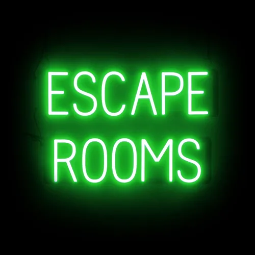 Miniatura 57 de SpellBrite Cartel de ESCAPE ROOM Letrero relacionado con el entretenimiento con aspecto de neón, fuente de luz LED roja 23.6 x 15.0 pulgadas Rojo