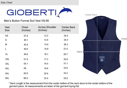 Miniatura 7 de Gioberti Chaleco de traje formal para hombre apto para negocios o vestido casual