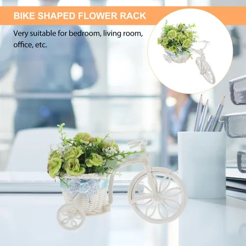 Miniatura 3 de STOBOK Soporte para plantas de bicicleta, soporte de flores artificiales en forma de bicicleta para escritorio, hogar, oficina, decoración, estante