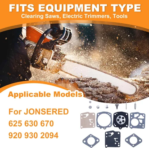 Miniatura 2 de Kit de reparación de carburador RK-23HS de 2 piezas para JONSERED 625 630 670 920 930 2094 Motosierra Reemplazo para Tillotson RK-23HS RK-23-HS