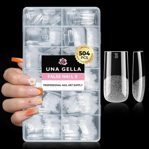 Miniatura 23 de UNA GELLA - Puntas de uñas de gel suave para pegar de 1.4 fl oz de secado por lámpara, permanente, pegamento de uñas fuerte para uñas acrílicas