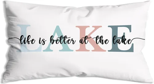 Miniatura 4 de The Lake is My Happy Place - Fundas de almohada divertidas y suaves de 18 x 18 pulgadas, decorativas, para hombres, mujeres, niños y niñas