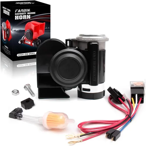 Miniatura 11 de FARBIN - Bocina de aire mini de 12 V, 150 db, súper fuerte, claxon compacto para automóvil con compresor y arnés de cableado para cualquier vehículo