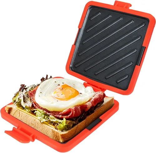 Miniatura 7 de Toastie - Máquina de sándwiches para microondas, tostadora pequeña y versátil, fácil de limpiar y almacenar, perfecta para cocinar desayunos, queso