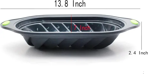 Miniatura 5 de Anillo de acero de grado alimenticio Bandeja de pastel de silicona para tostadas, moldes para hornear pan, molde rectangular para tartas, rosca