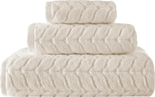 Miniatura 16 de BAGNO MILANO Toallas de baño de algodón turco, toallas de mano, juego de toallas de lujo de felpa suave de la colección jacquard