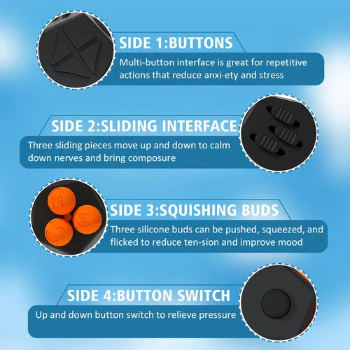 Miniatura 3 de Fidget Dodecagon – 12 Fidget lateral Toy Cube – Alivia El Estrés Y La Ansiedad anti la depresión cubeta para niños y adultos con hiperactividades A1