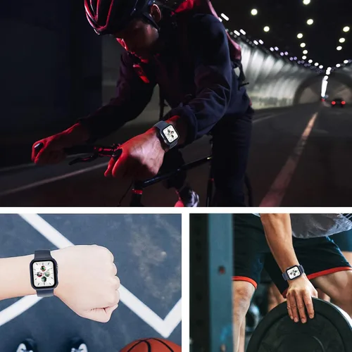 Miniatura 7 de Juego de 3 fundas compatibles con Apple Watch SE 3 Series 6/5/4 de 44 mm con protector de pantalla de vidrio templado, cubierta protectora
