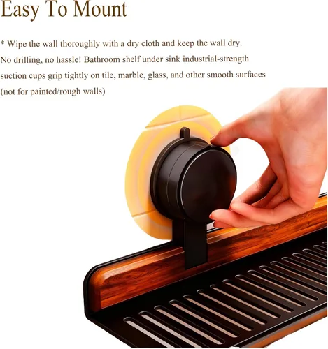 Miniatura 6 de Estante para lavabo de baño, moderno organizador de cocina, estantes de almacenamiento flotantes, organizador de fregadero de ducha no montado