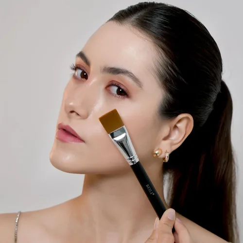 Miniatura 7 de BEILI Juego de brochas de base para líquido, crema y polvo, cepillo de maquillaje de cara plana para máscara y corrector, herramientas de mezcla