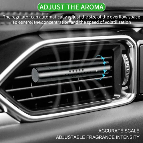 Miniatura 5 de Hicarer 2 piezas de difusor de aceite esencial para automóvil, clip de ventilación, ambientador cilíndrico con 10 varillas de repuesto para oficina