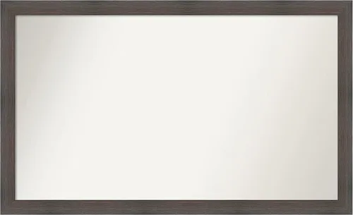 Miniatura 183 de Amanti Art Espejo de pared personalizado no biselado (24 x 27 pulgadas), marco estrecho de nogal chipre - varios tamaños personalizados - Espejo