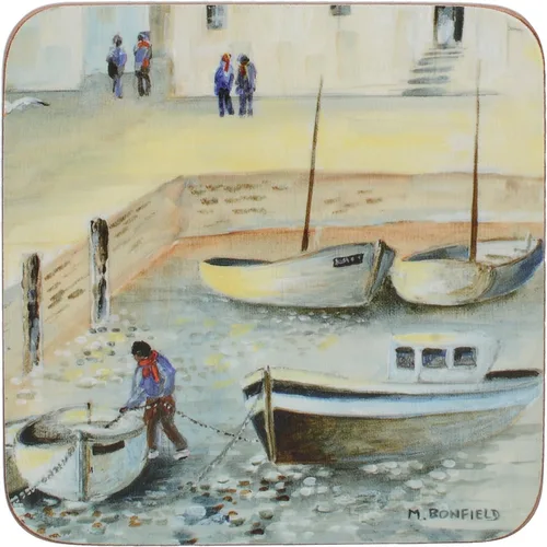 Creative Tops Cornish Harbour - Juego de 6 posavasos con respaldo de corcho, 4.1 x 4.1 in