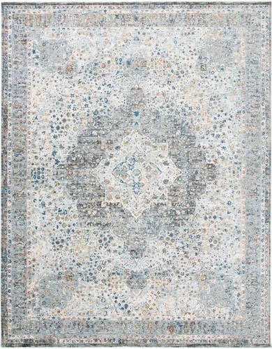 Miniatura 2 de SAFAVIEH Winston Collection - Alfombra de pasillo, 2 pies 2 pulgadas x 8 pies, color azul y crema, diseño envejecido, no desprende pelusa y de fácil