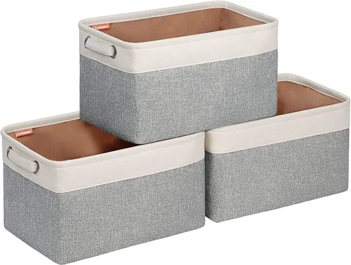 Miniatura 10 de Contenedores plegables de almacenamiento, canastas de tela plegables en forma de cubo con asas duraderas, organizadores de armario para organizar
